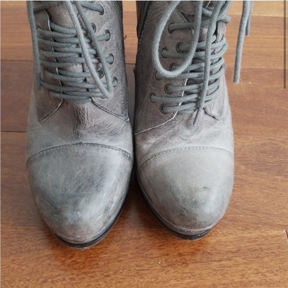 Vince Camuto Distressed Leather Platform Wedge Boot - Picture 3 of 7